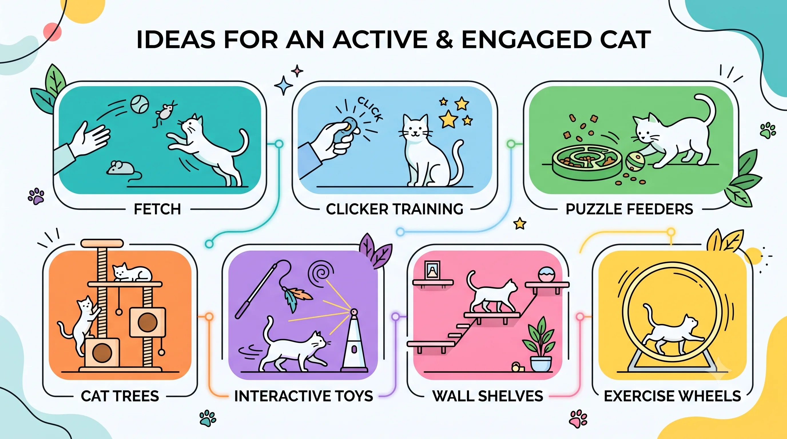 Recommended exercise activities for Bengal cats infographic