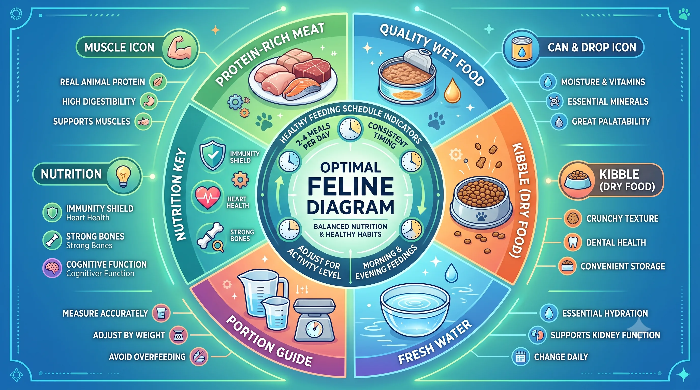 Healthy high-protein diet for Bengal cats infographic