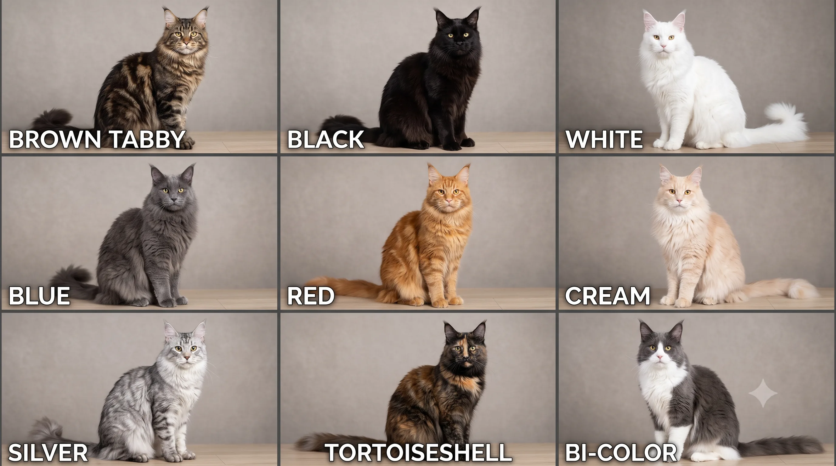Annotated diagram of Maine Coon physical characteristics