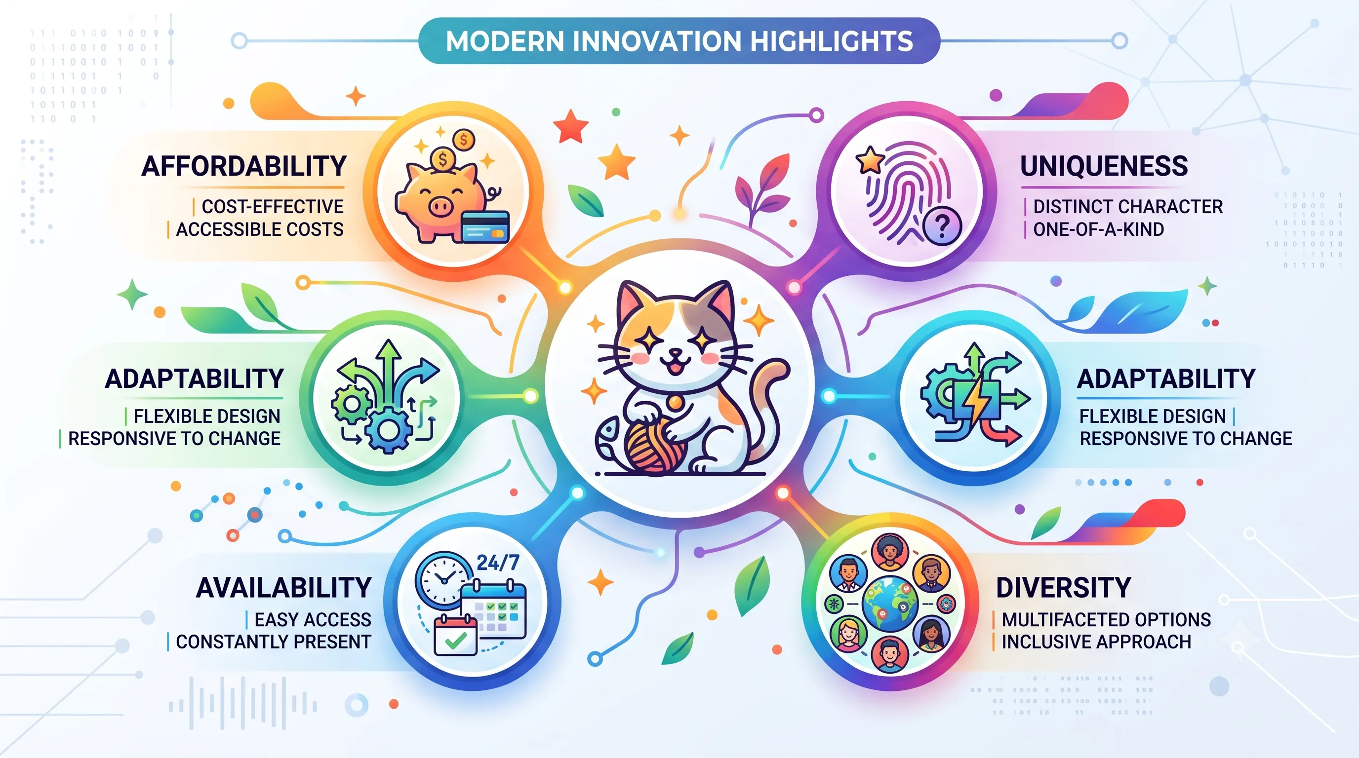 Infographic explaining why mixed-breed cats are popular pets worldwide