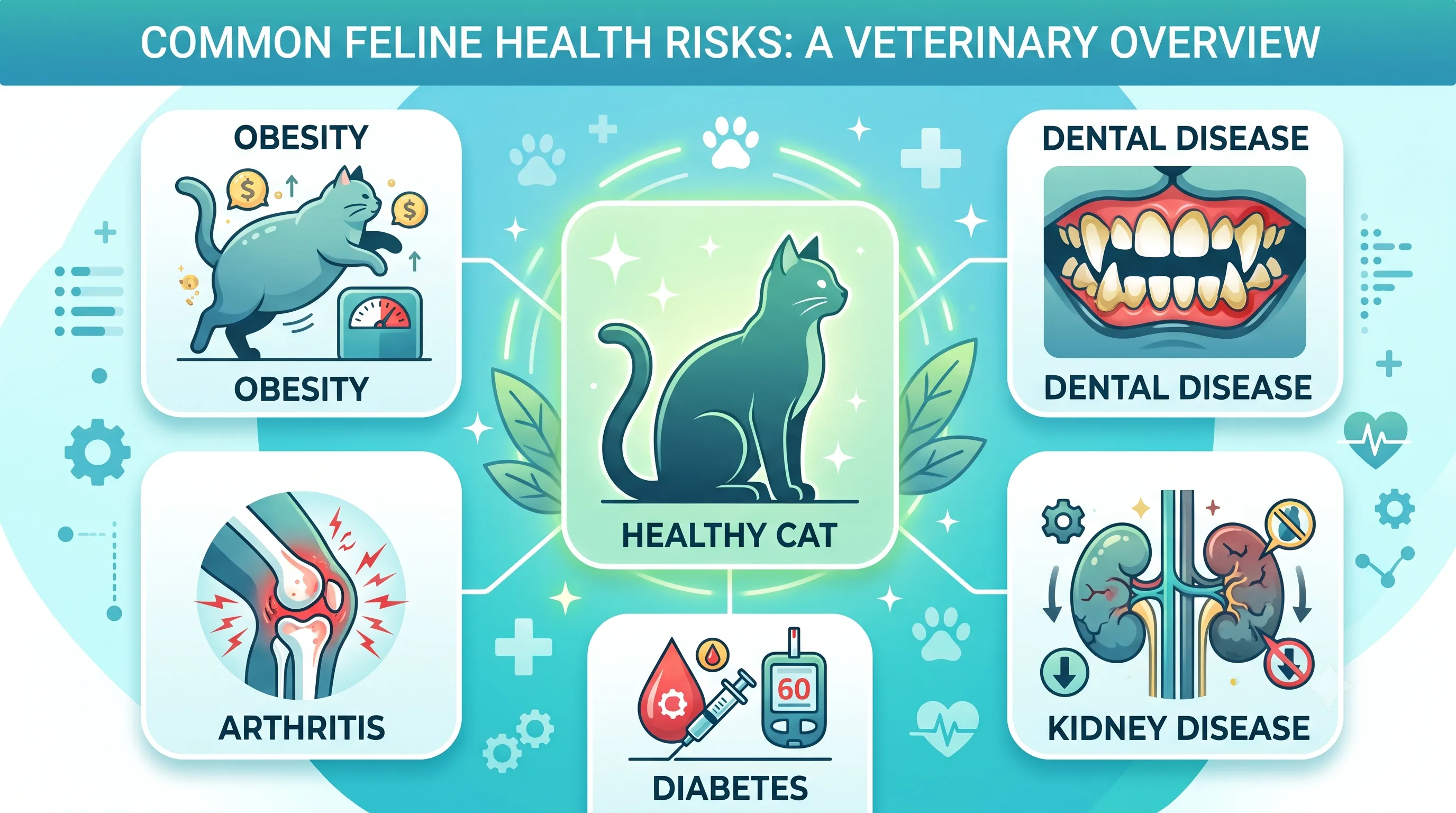 Genetic diversity infographic comparing health advantages of mixed-breed cats