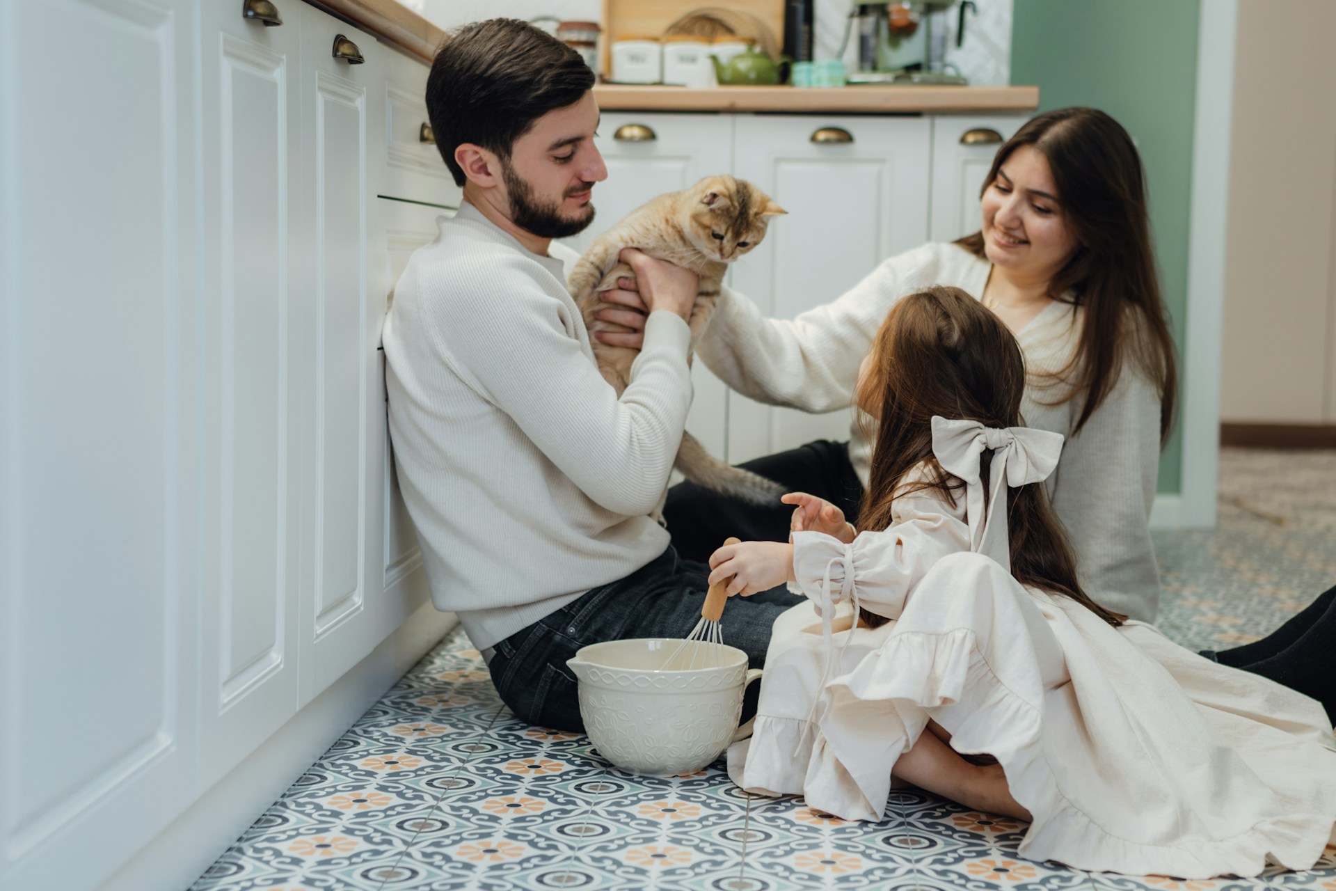 Persian Cat with Family