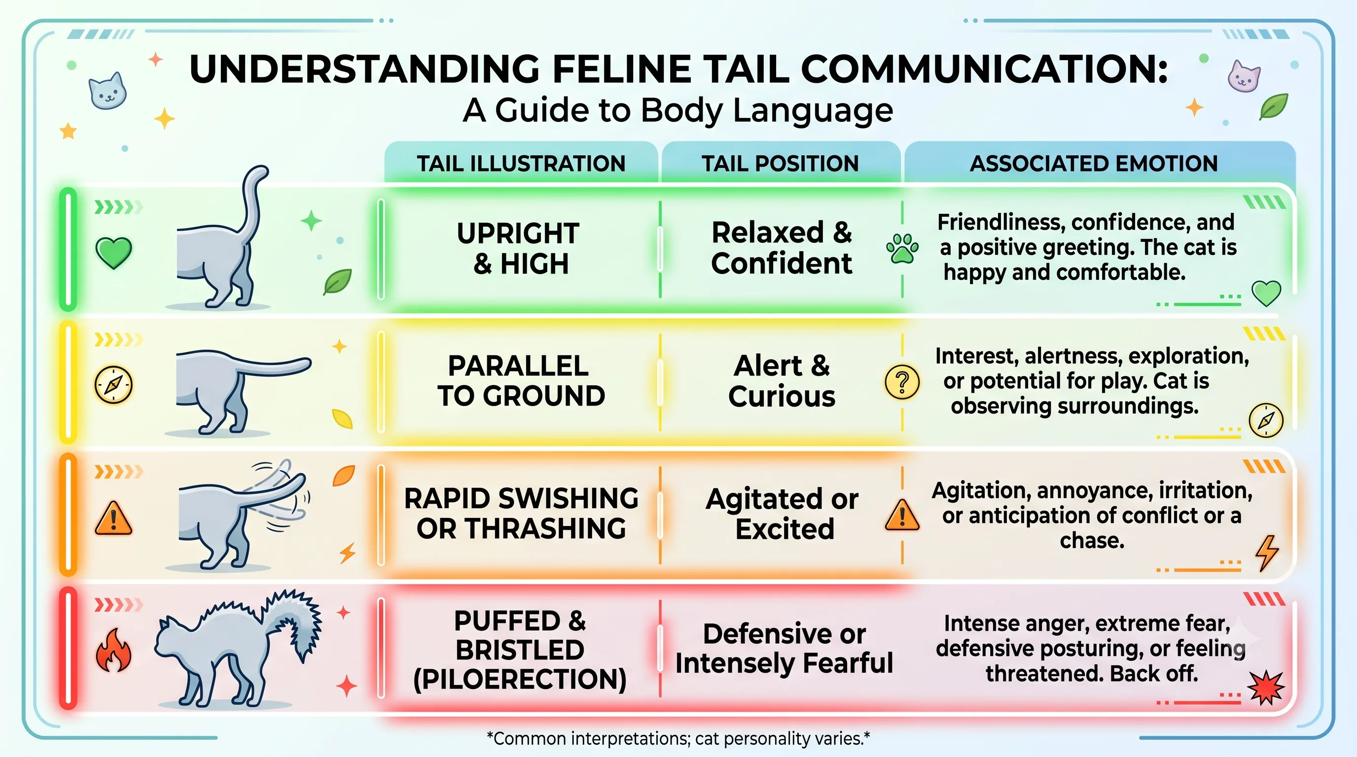 Cat tail positions and their meanings