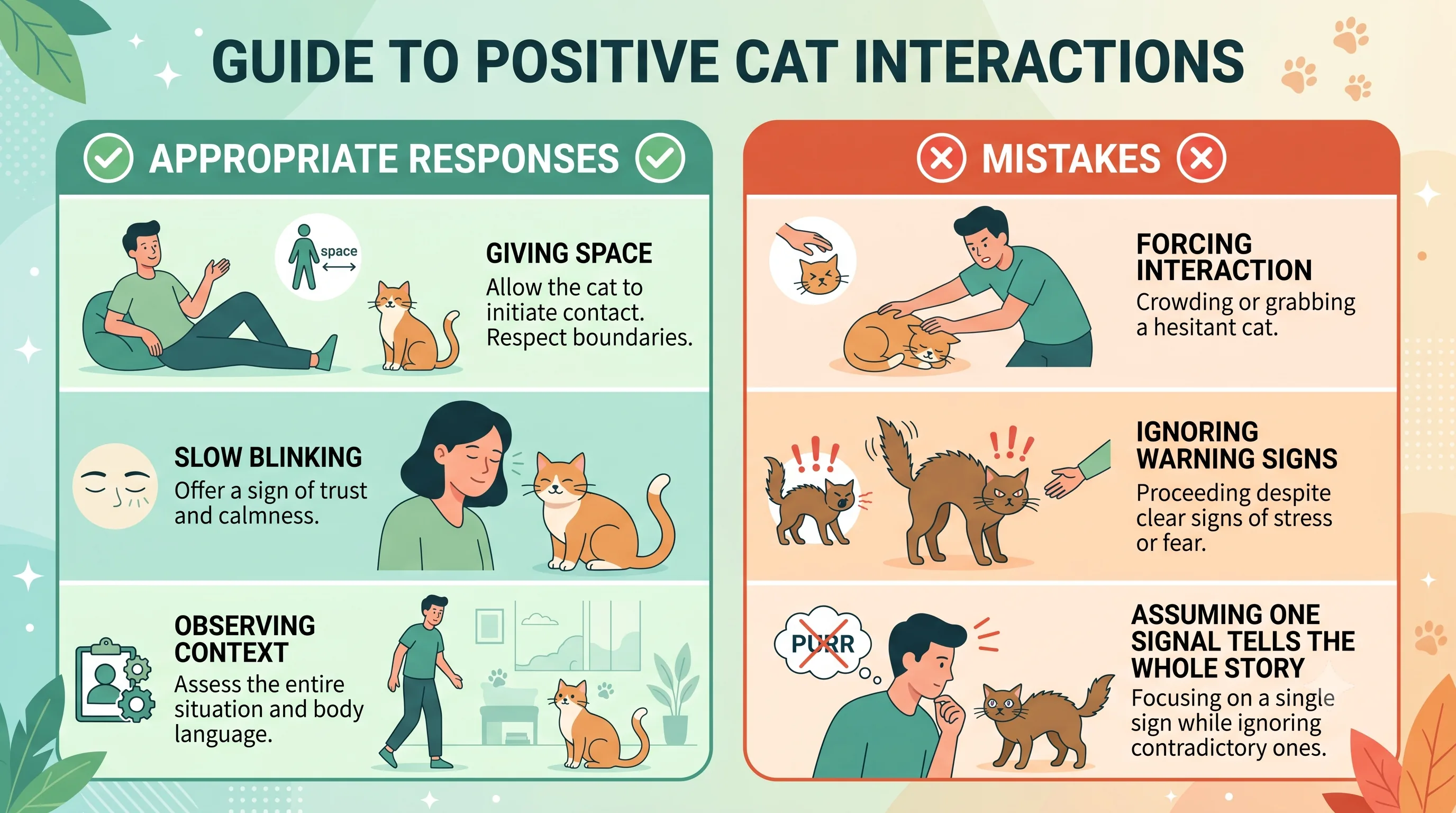 Flowchart for interpreting cat body language