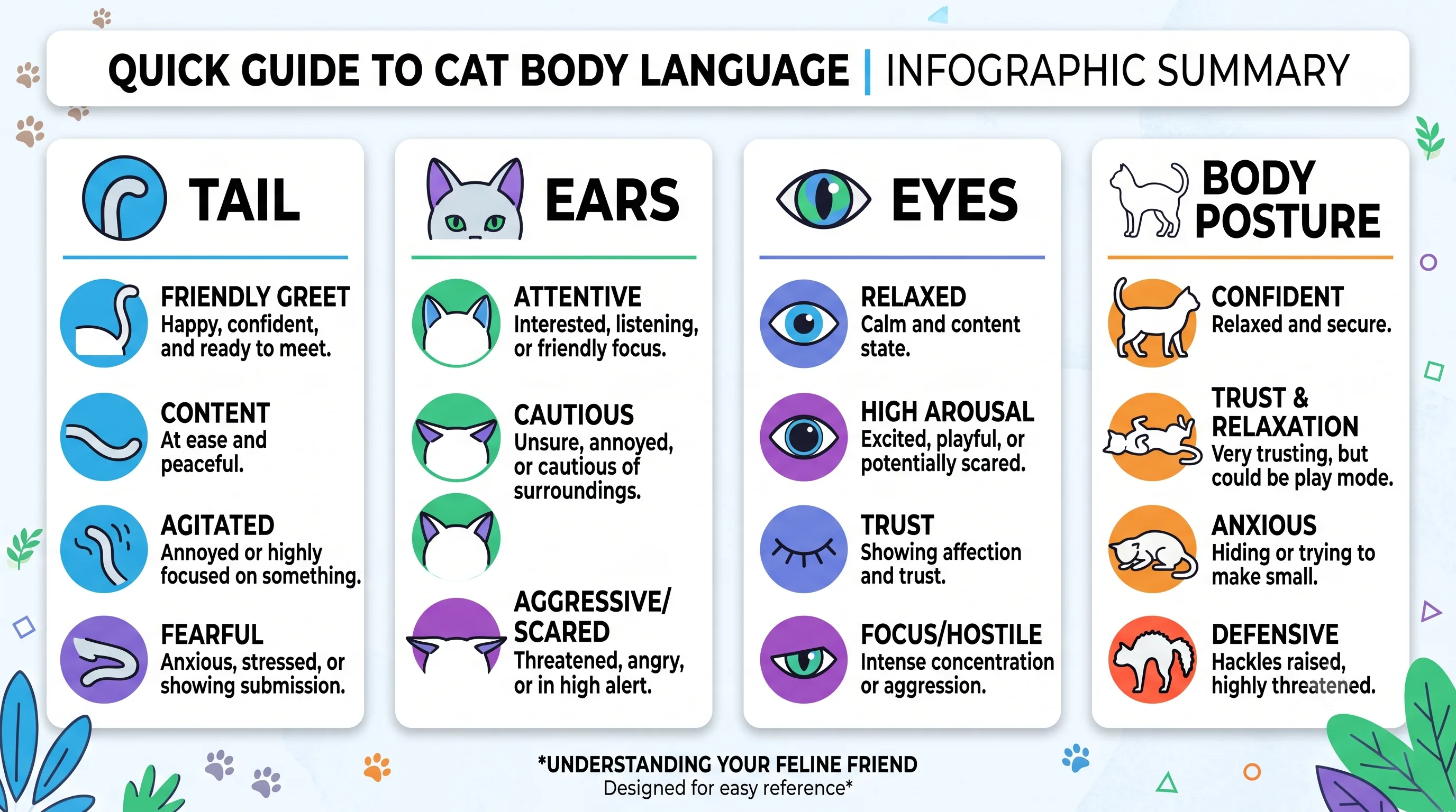 Cat body language cheat sheet summary